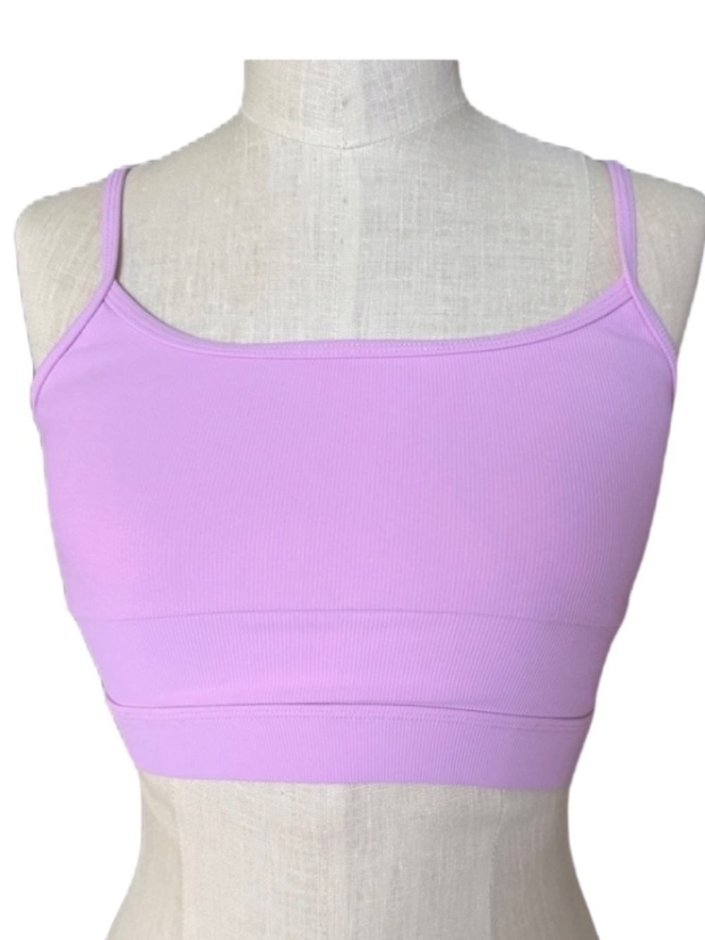 WILO THE LABEL Ribbed Strappy Sports Bra Size Small Lavender Light Purple
